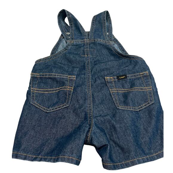 Lee Vintage Darker Denim Shorts Overalls with Adjustable Strap - Size 18 Months - Picture 3 of 5